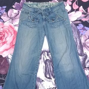 Delia's wide leg hippie jeans